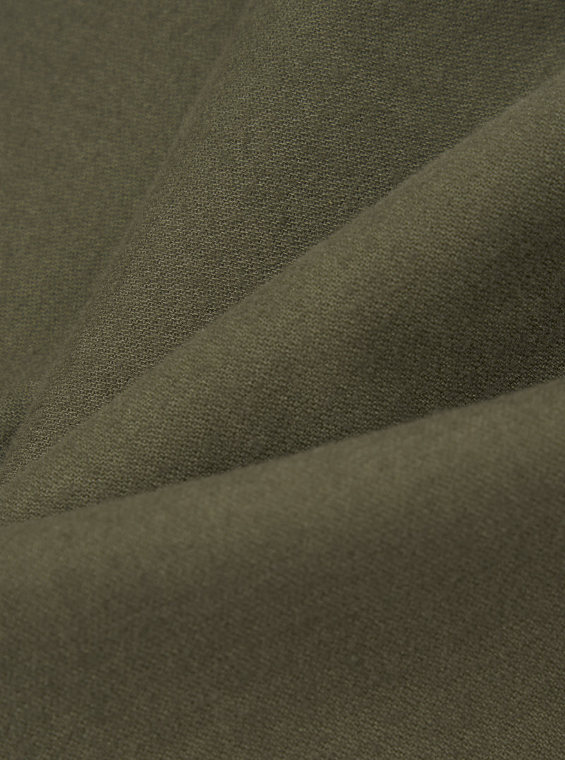Olive Brushed Moleskin Pleated Track Pant