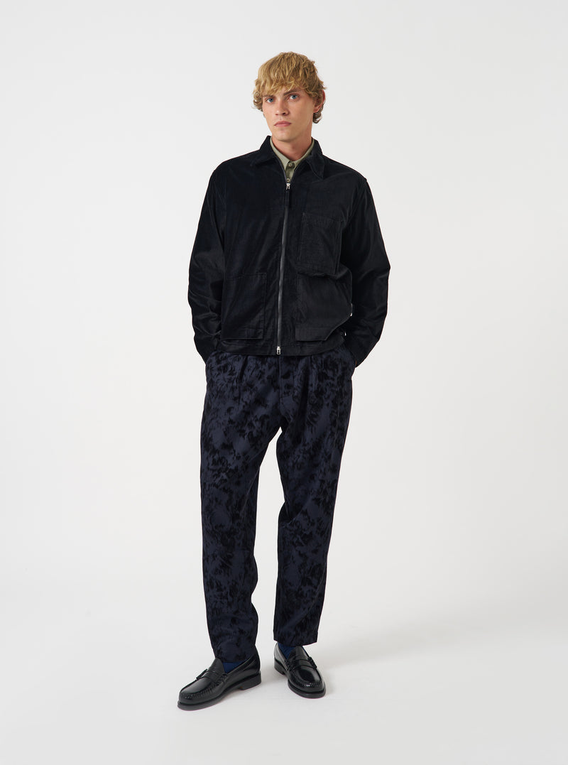 Black Be Bop Wool Mix Pleated Track Pant