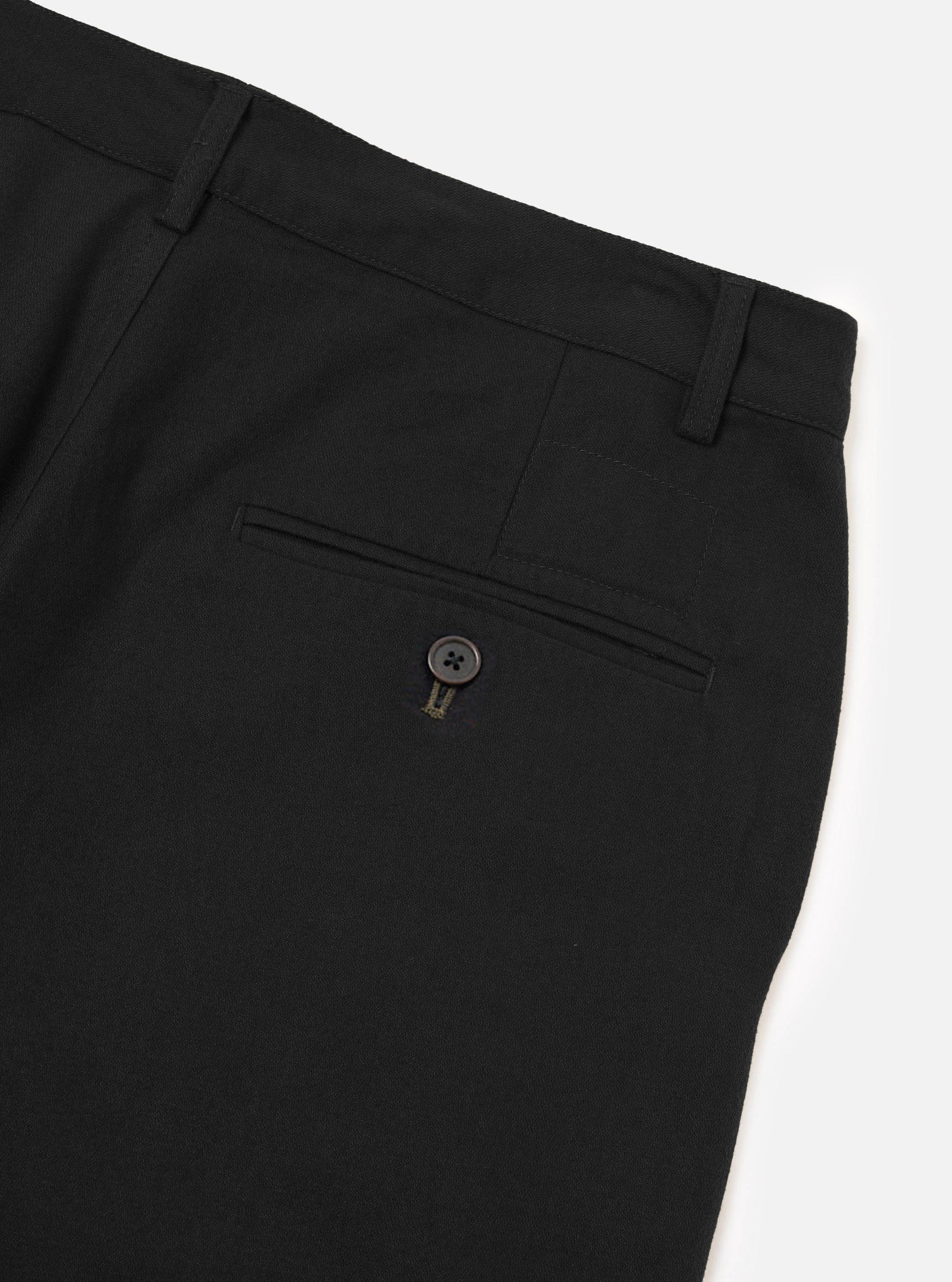Black Brushed Moleskin Military Chino