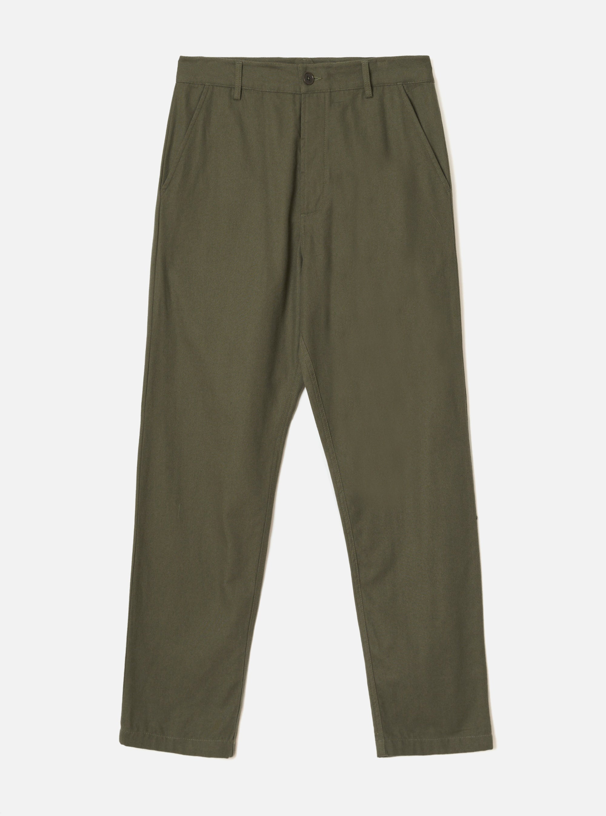 Olive Brushed Moleskin Military Chino