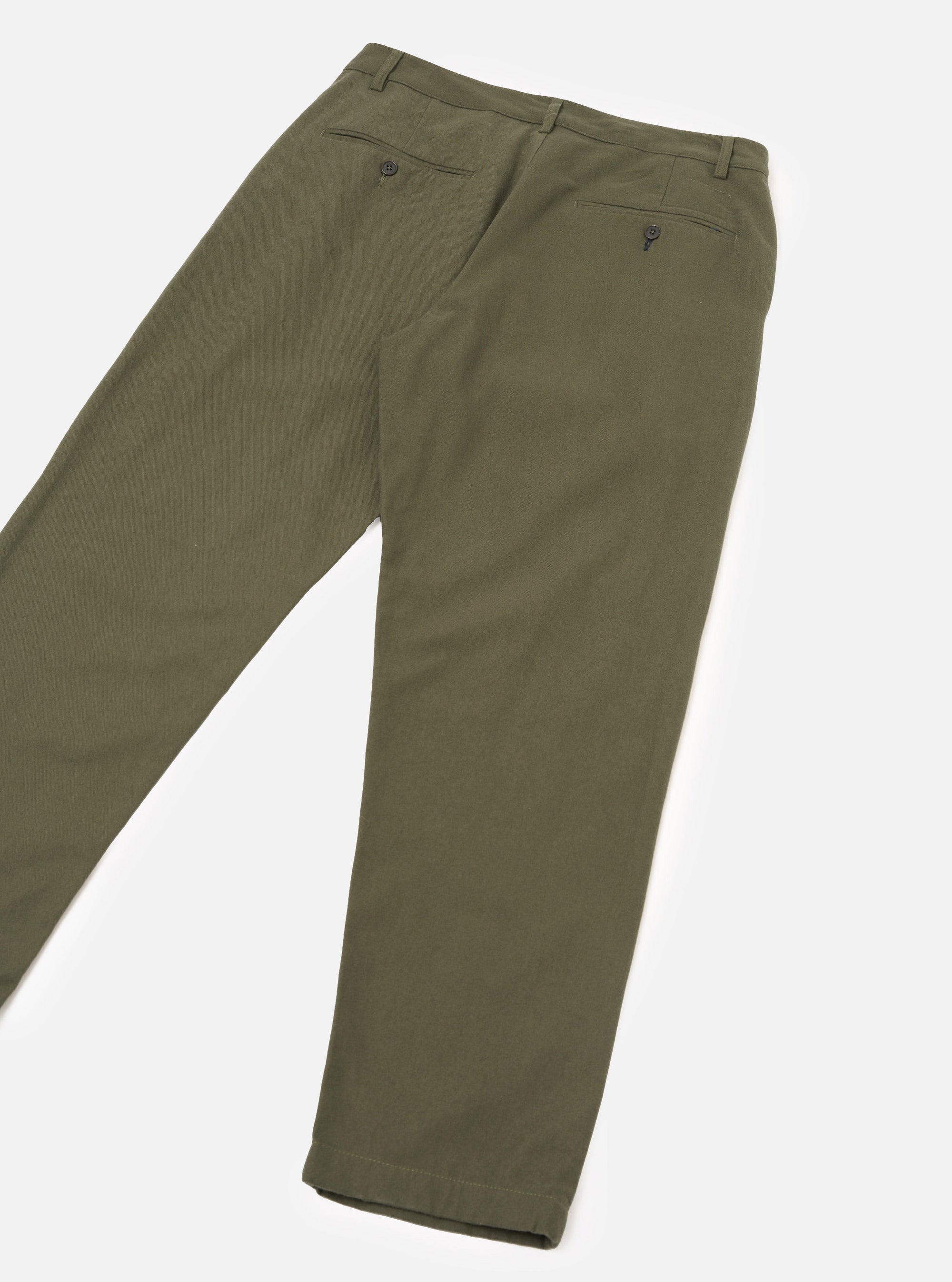 Olive Brushed Moleskin Military Chino
