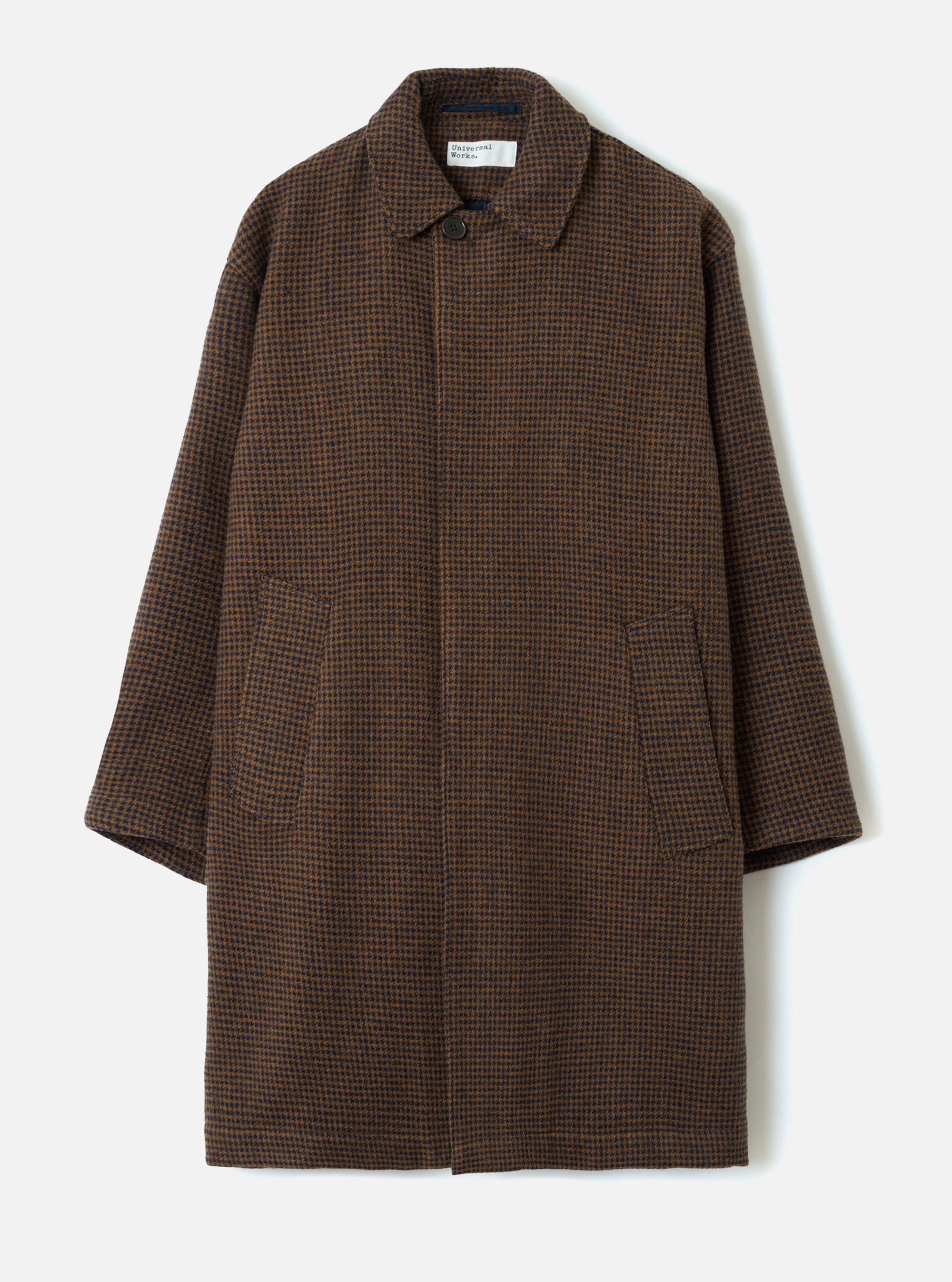 Navy/Brown Wool Tweed Mix Stan Coat