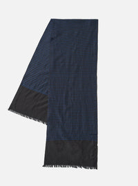 Black/Blue Jacquard Silk Scarf