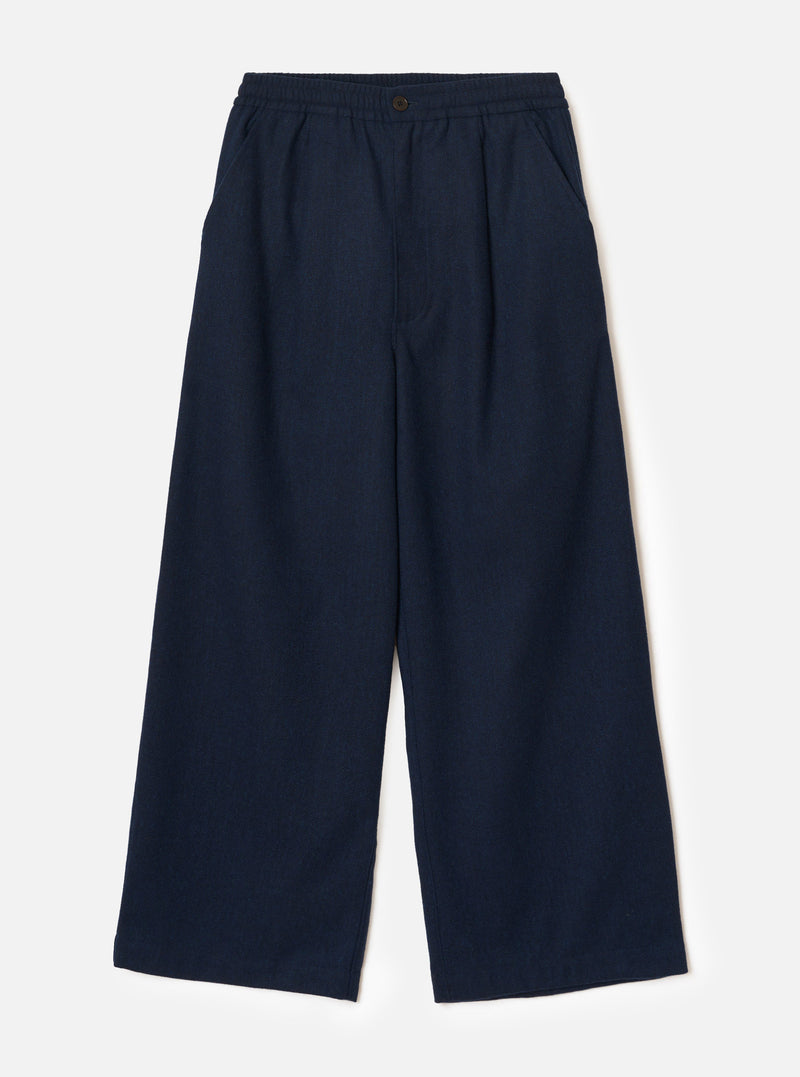 Navy Wool Herringbone Gillespie Pant