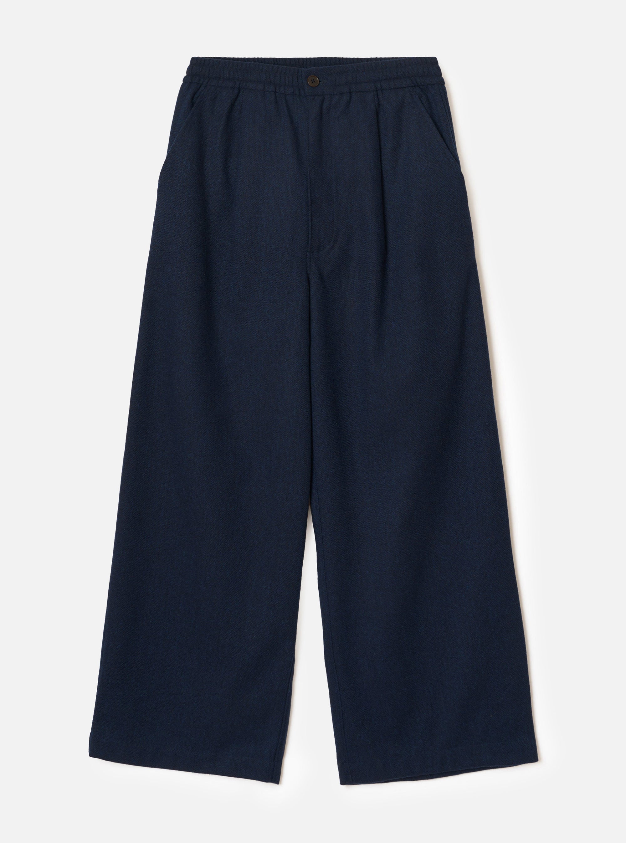 Navy Wool Herringbone Gillespie Pant