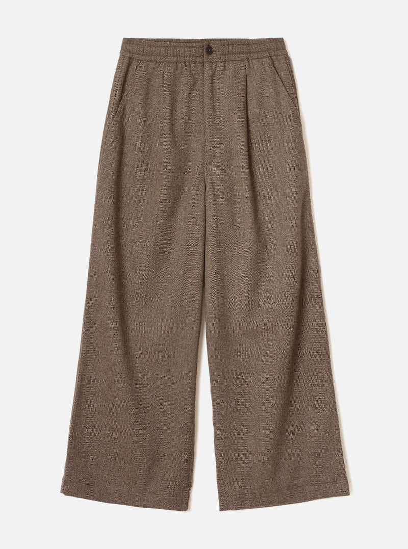 Brown Wool Herringbone Gillespie Pant