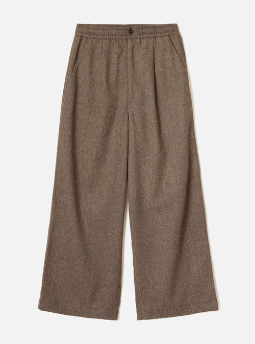 Brown Wool Herringbone Gillespie Pant