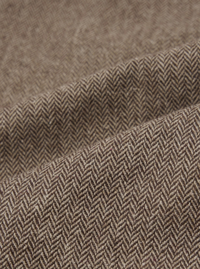 Brown Wool Herringbone Gillespie Pant