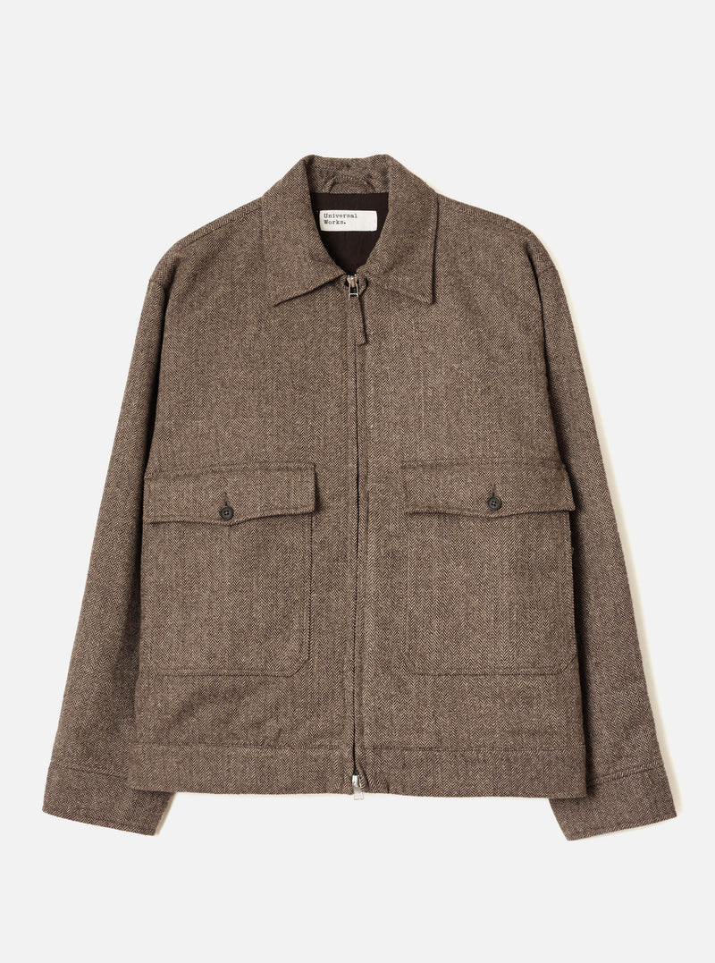 Brown Wool Herringbone E130 Jacket