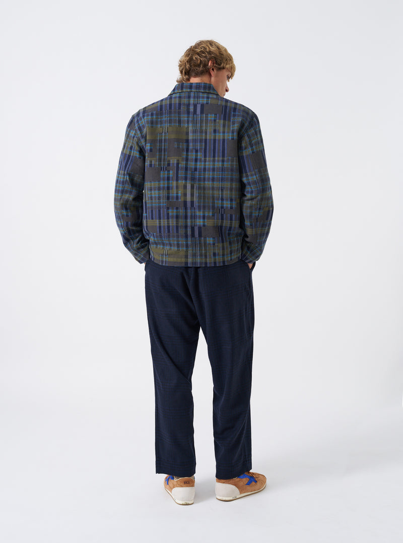 Olive Shadows Check Franck Jacket