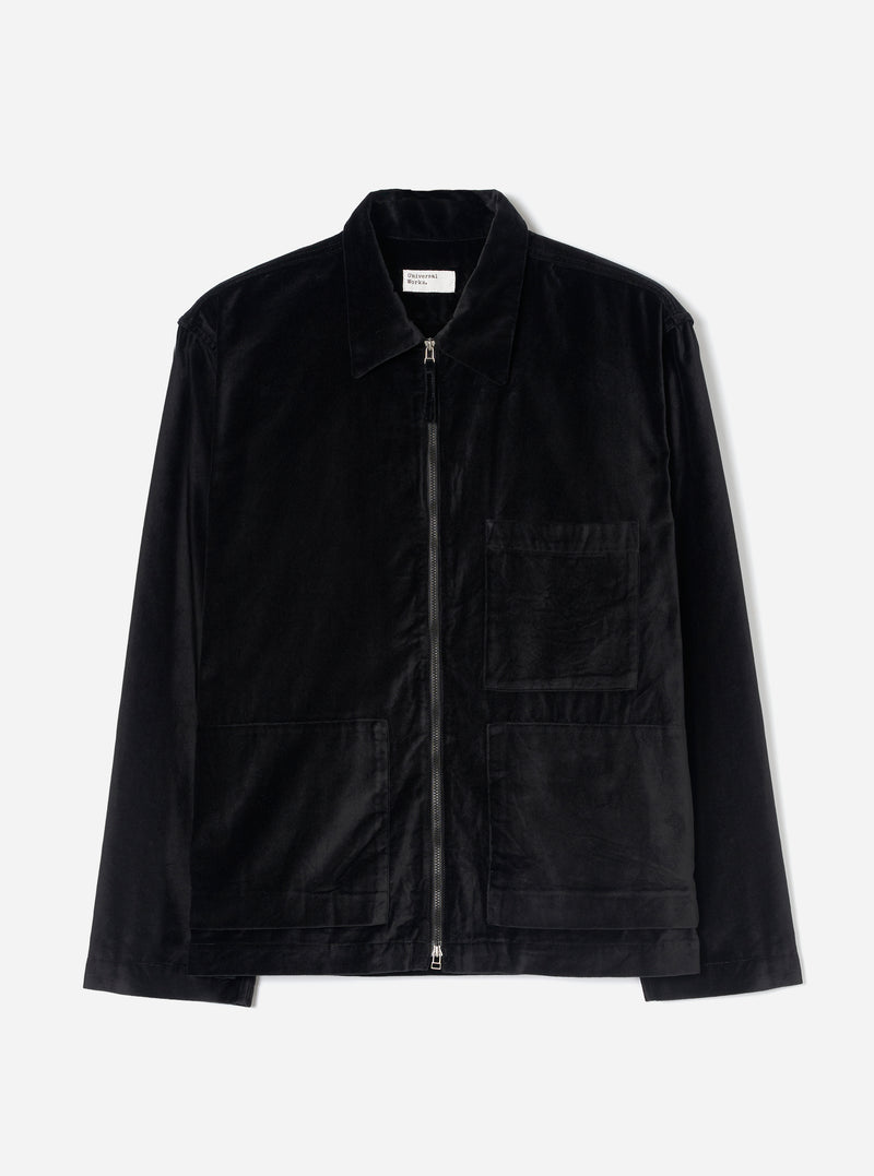 Black CPH Velvet Zip OS Shirt
