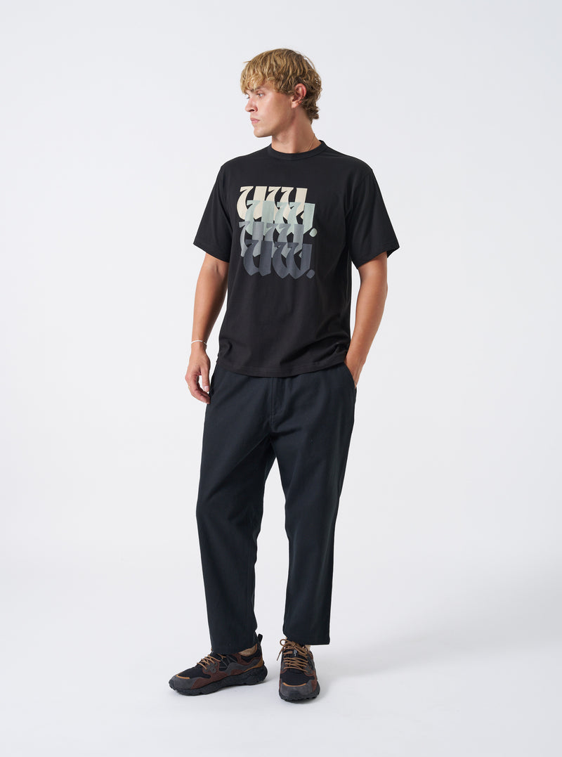 Black Single Jersey UW Print Core Tee