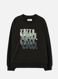 Black Brush Back Sweat UW UW Print Raglan Sweatshirt