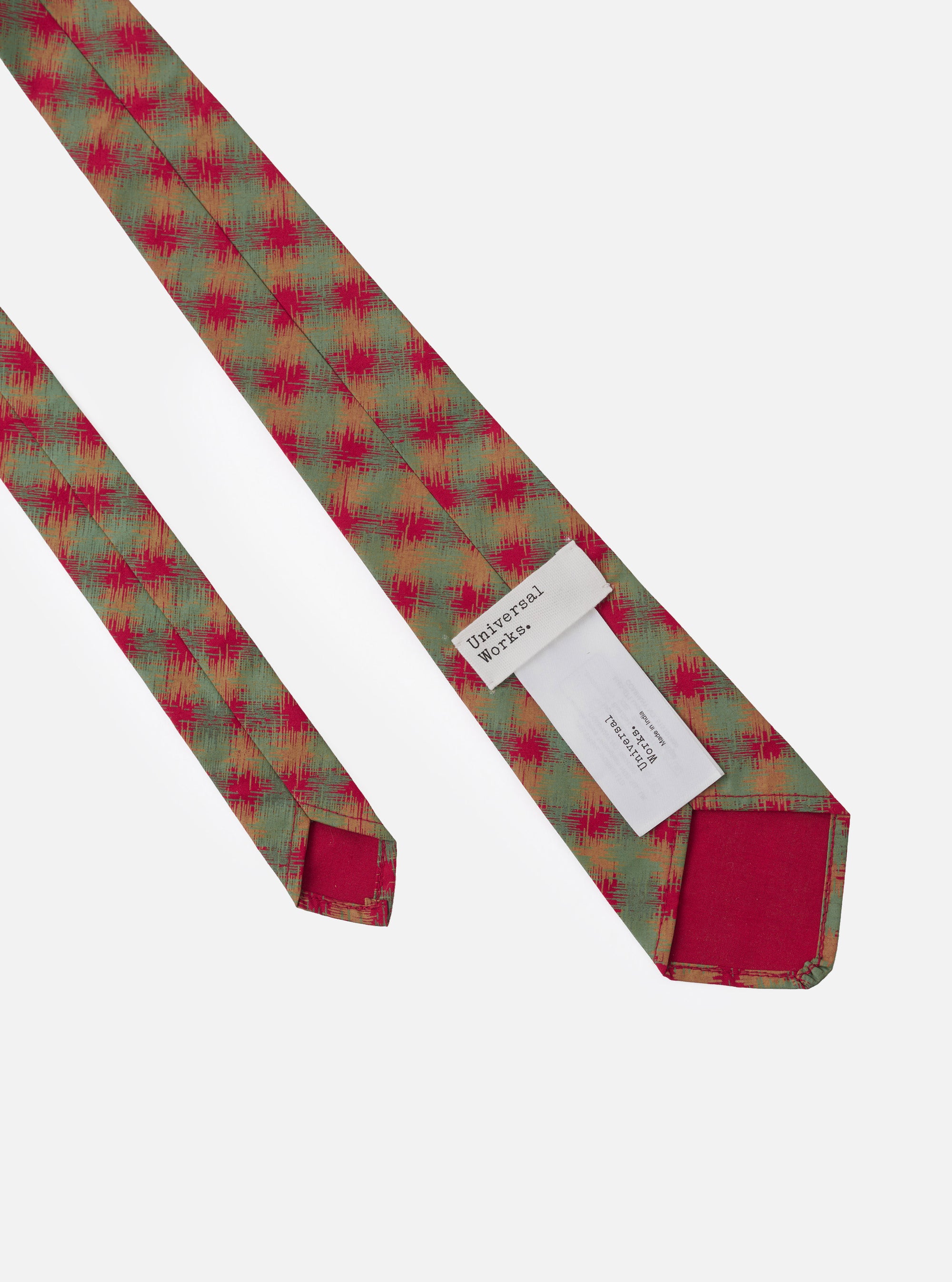 Red/Green/Mustard Sound Wave Rayon Tie