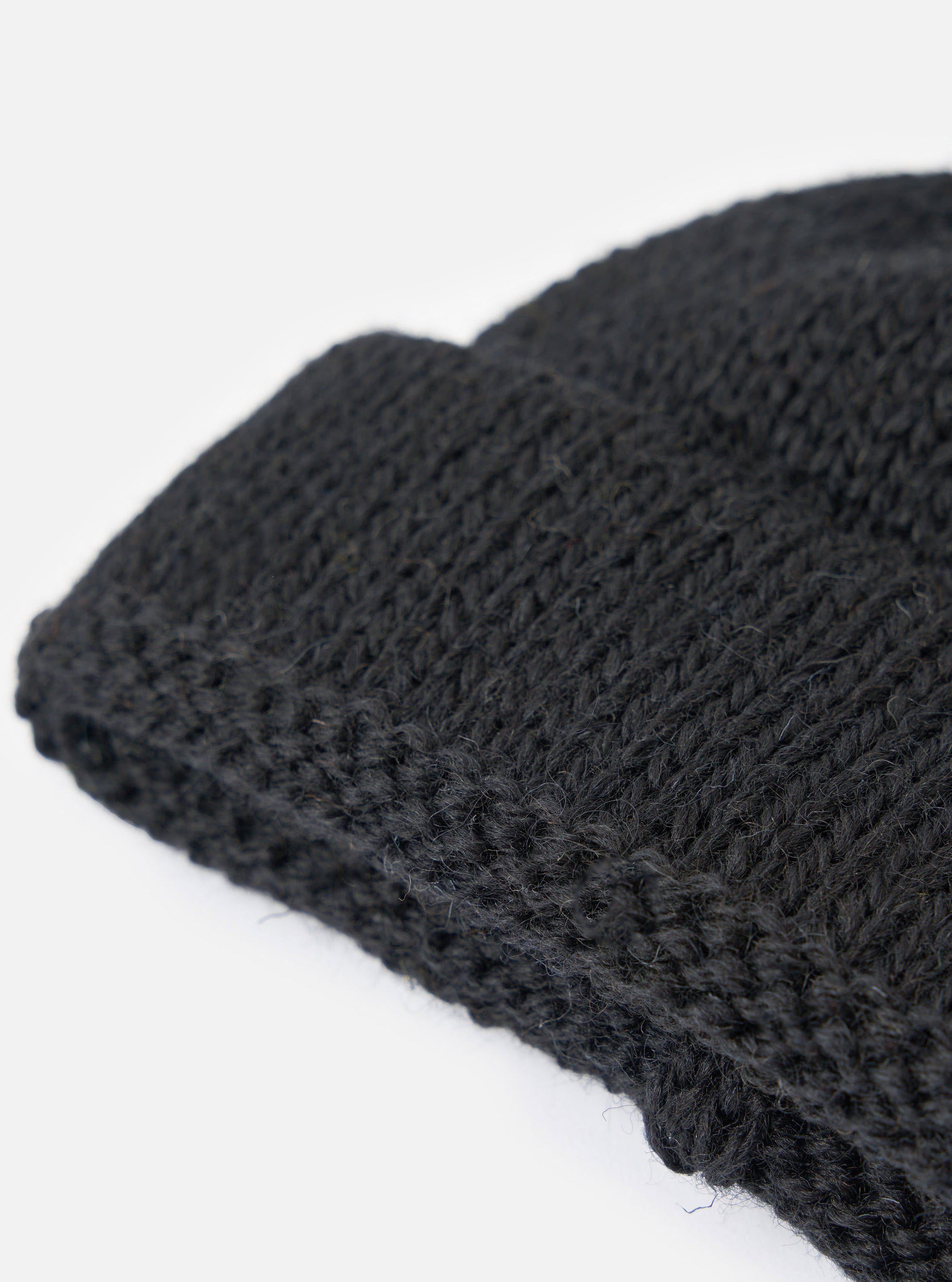 Black British Wool Short Watch Cap