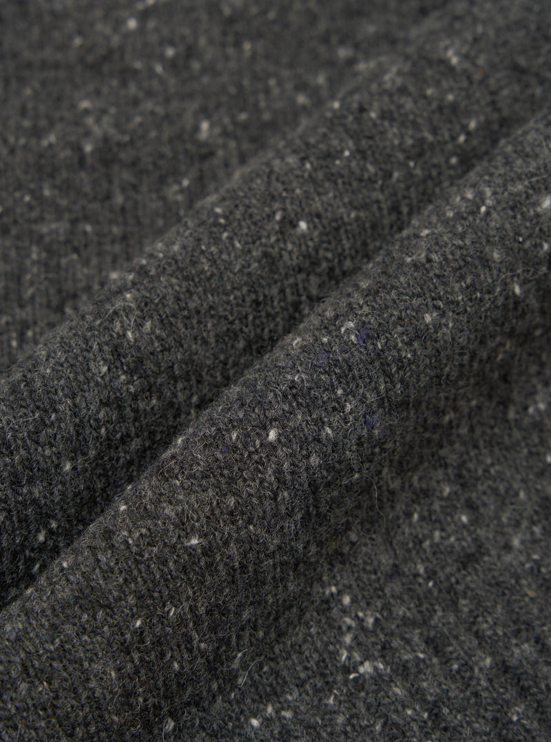 Black Wool Fleck Roll Neck