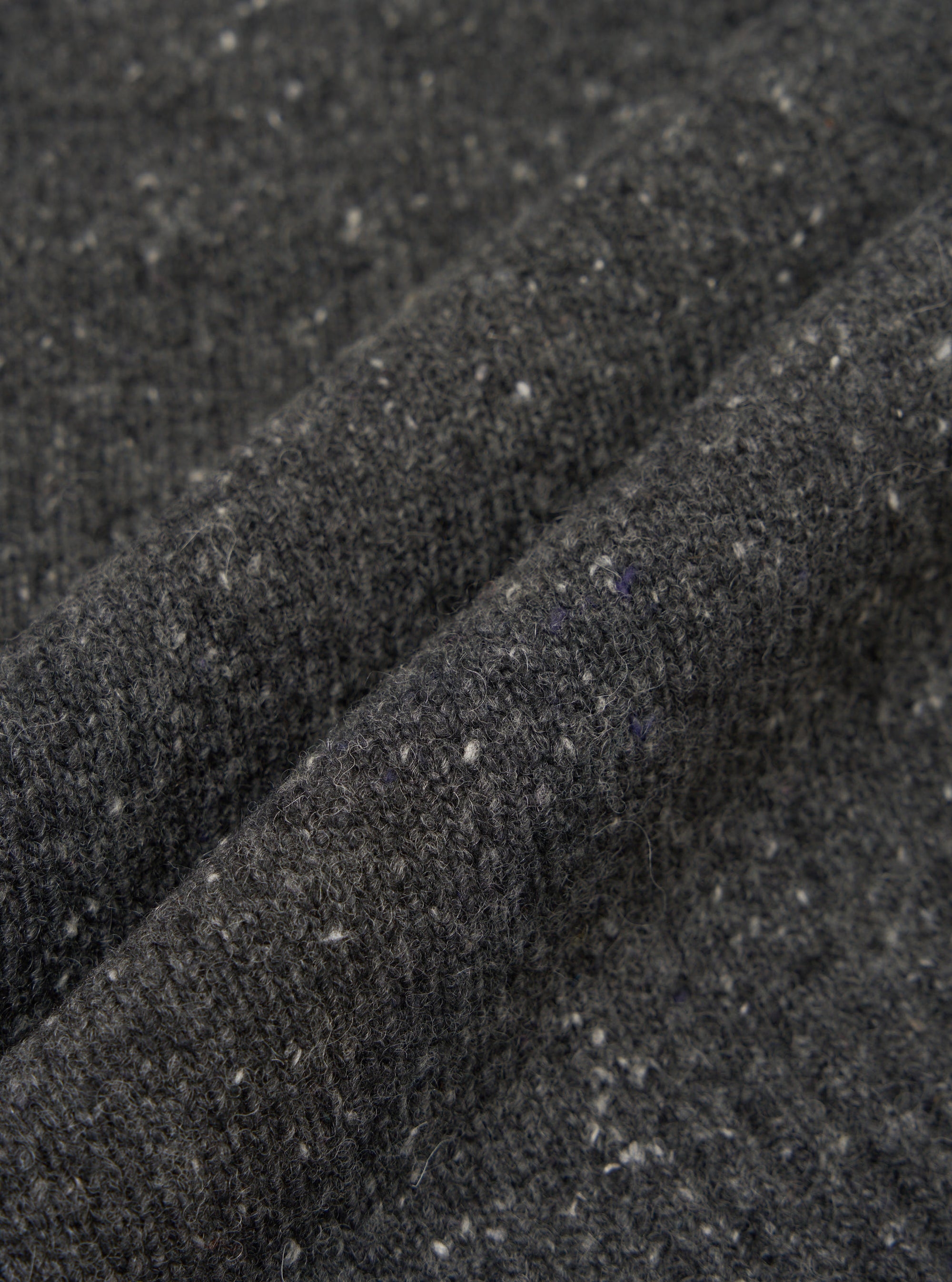 Black Wool Fleck Roll Neck