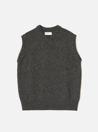 Black Wool Fleck Sweater Vest