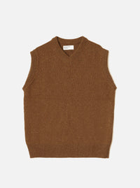 Brown Wool Fleck Sweater Vest