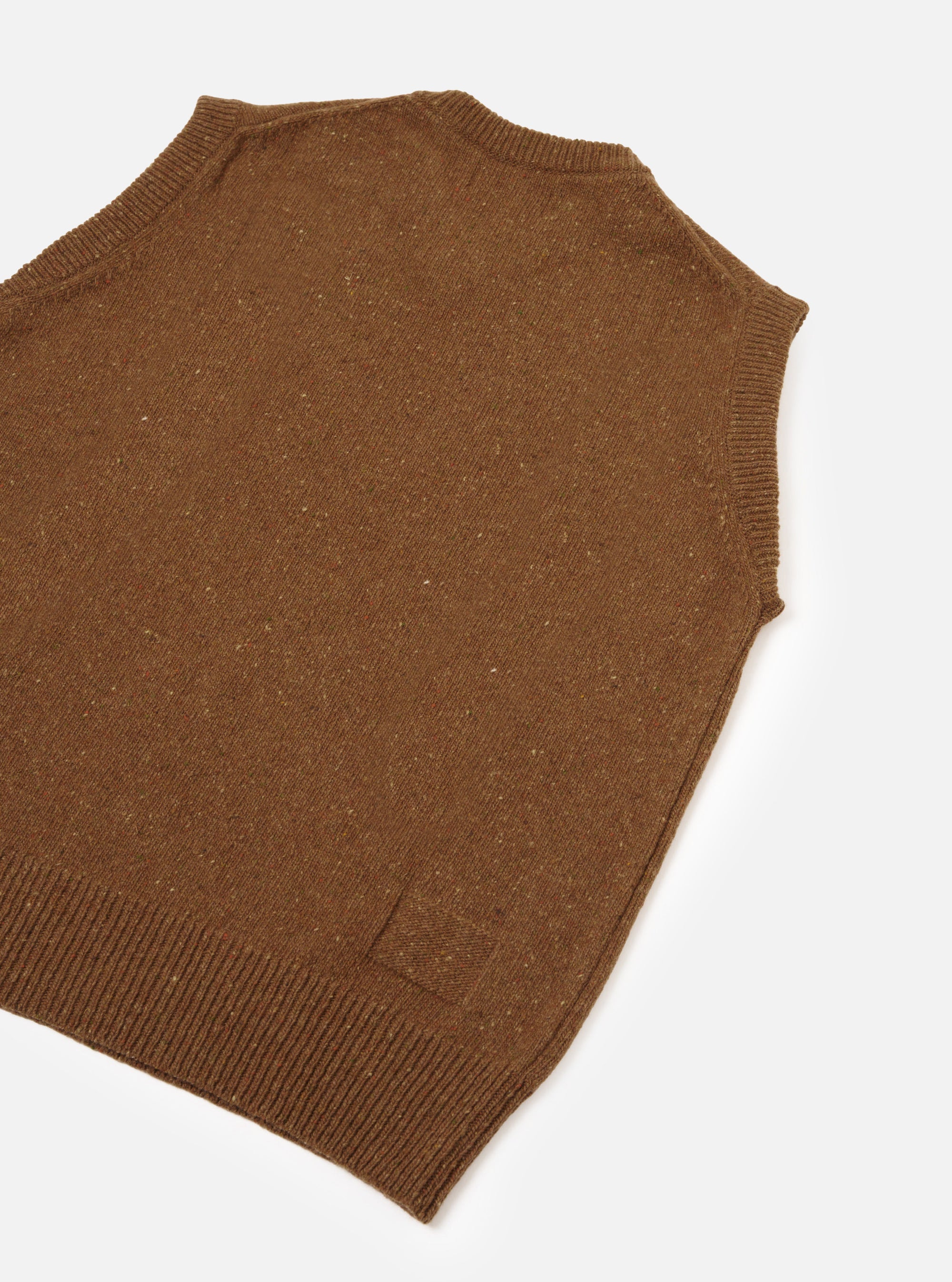 Brown Wool Fleck Sweater Vest