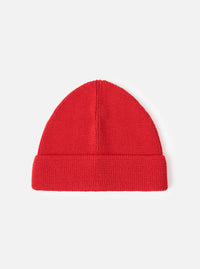 Red Merino Knit Watch Cap