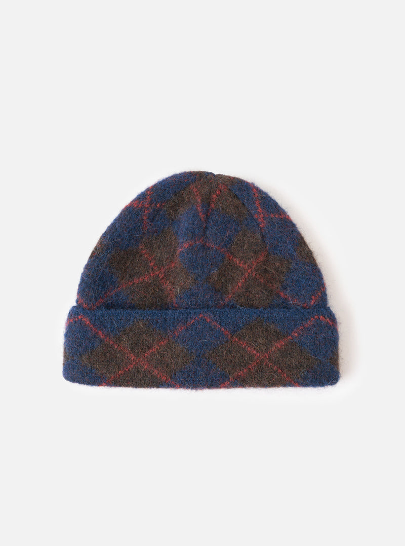 Navy Alpaca Argyle Argyll Hat