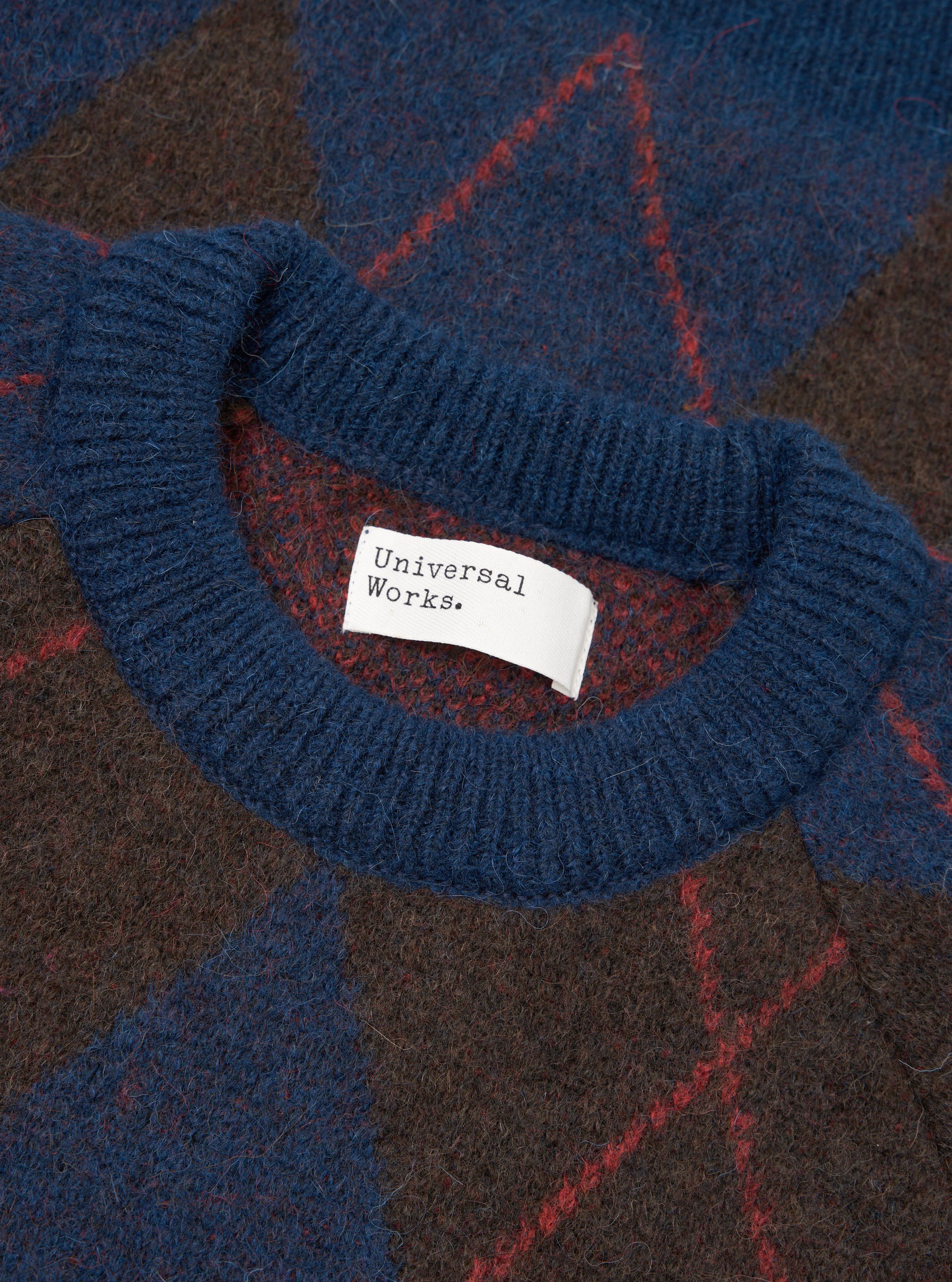 Navy Alpaca Argyle Lyon Crew