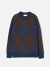 Navy Alpaca Argyle Lyon Crew