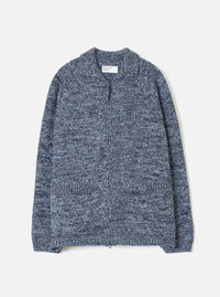 Sky/Navy Lambswool Zip Cardigan