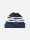 Navy Chunky Knit Stripe Lenny Hat