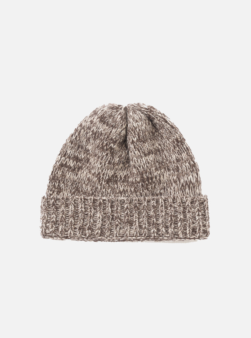 Ecru/Brown Lambswool Watch Cap