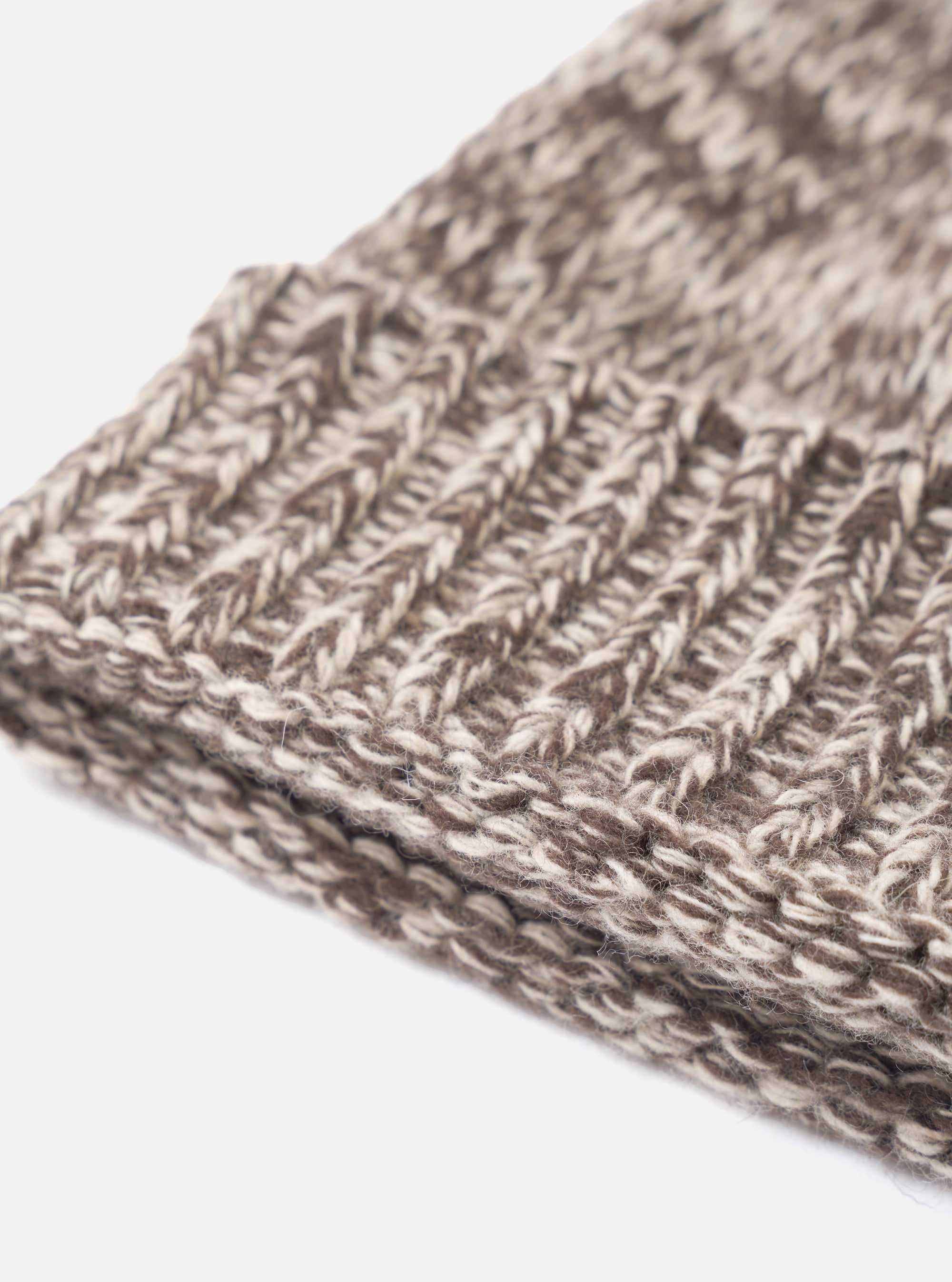 Ecru/Brown Lambswool Watch Cap
