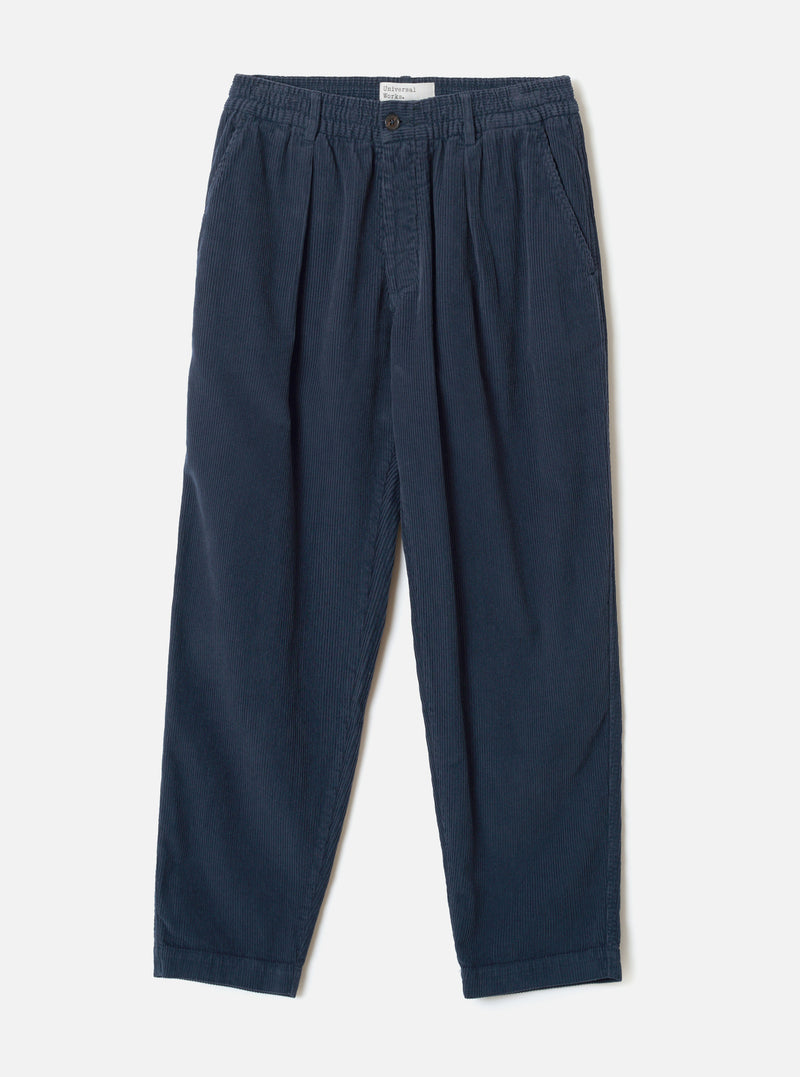 Dark Navy Cord Pleated Track Pant
