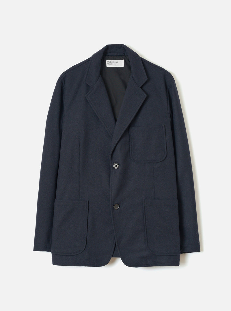 Dark Navy Dublin Wool Mix Two Button Jacket