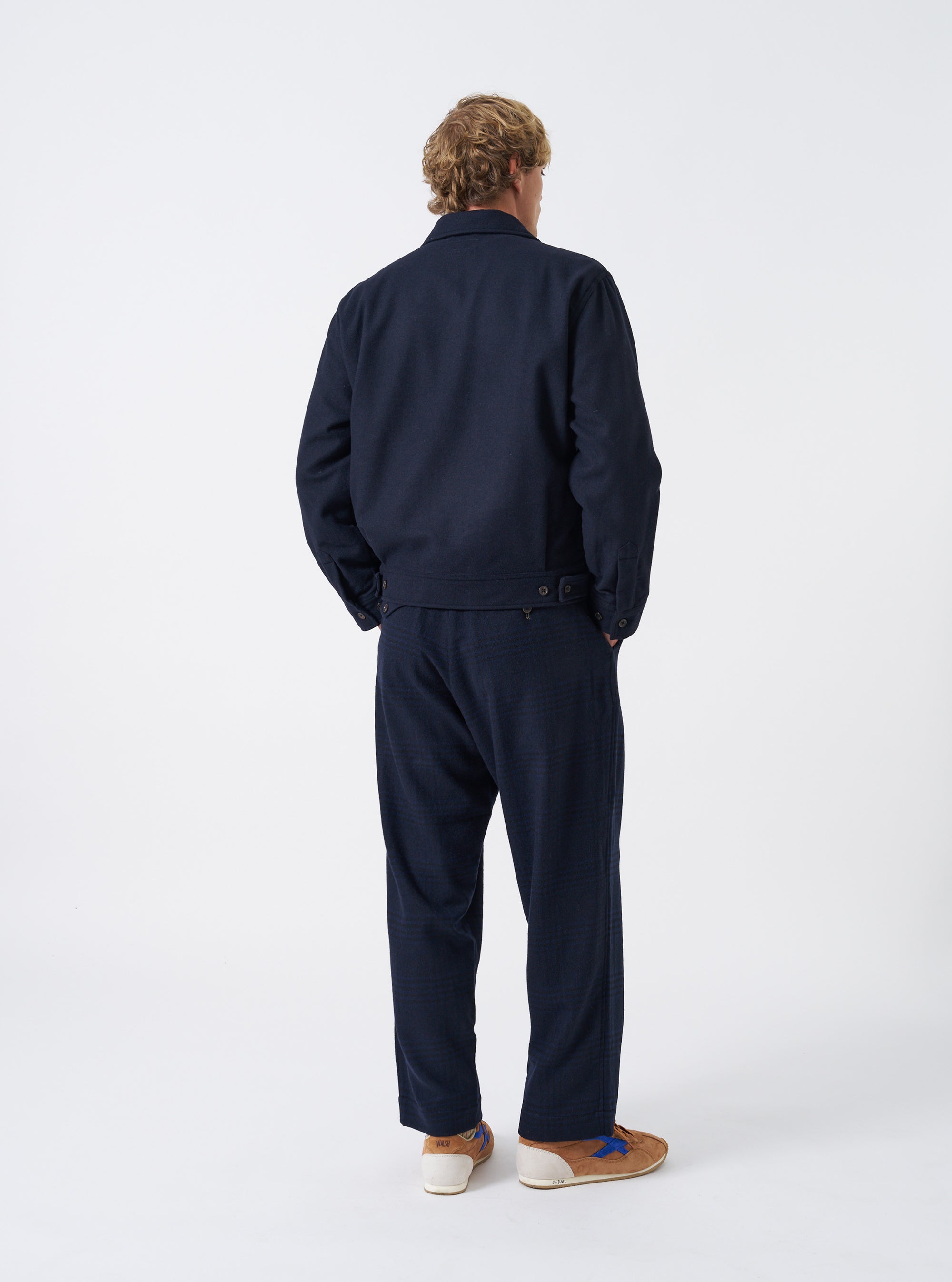 Dark Navy Dublin Wool Mix Rose Bowl Jacket