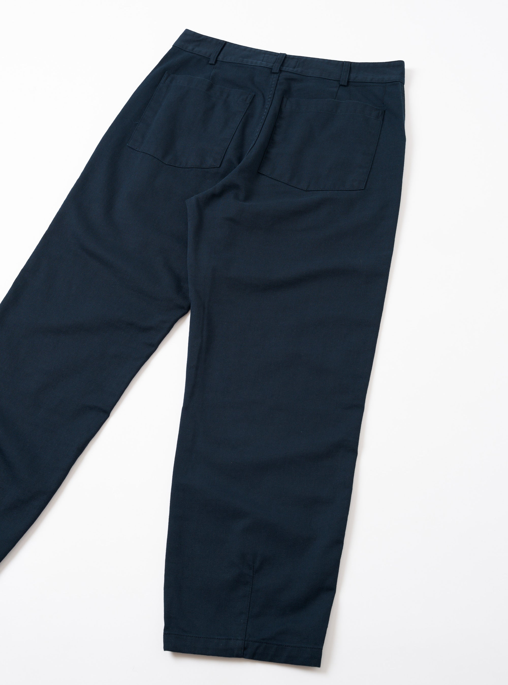 Navy Slub Sateen Utility Pant