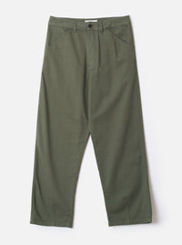 Olive Slub Sateen Utility Pant