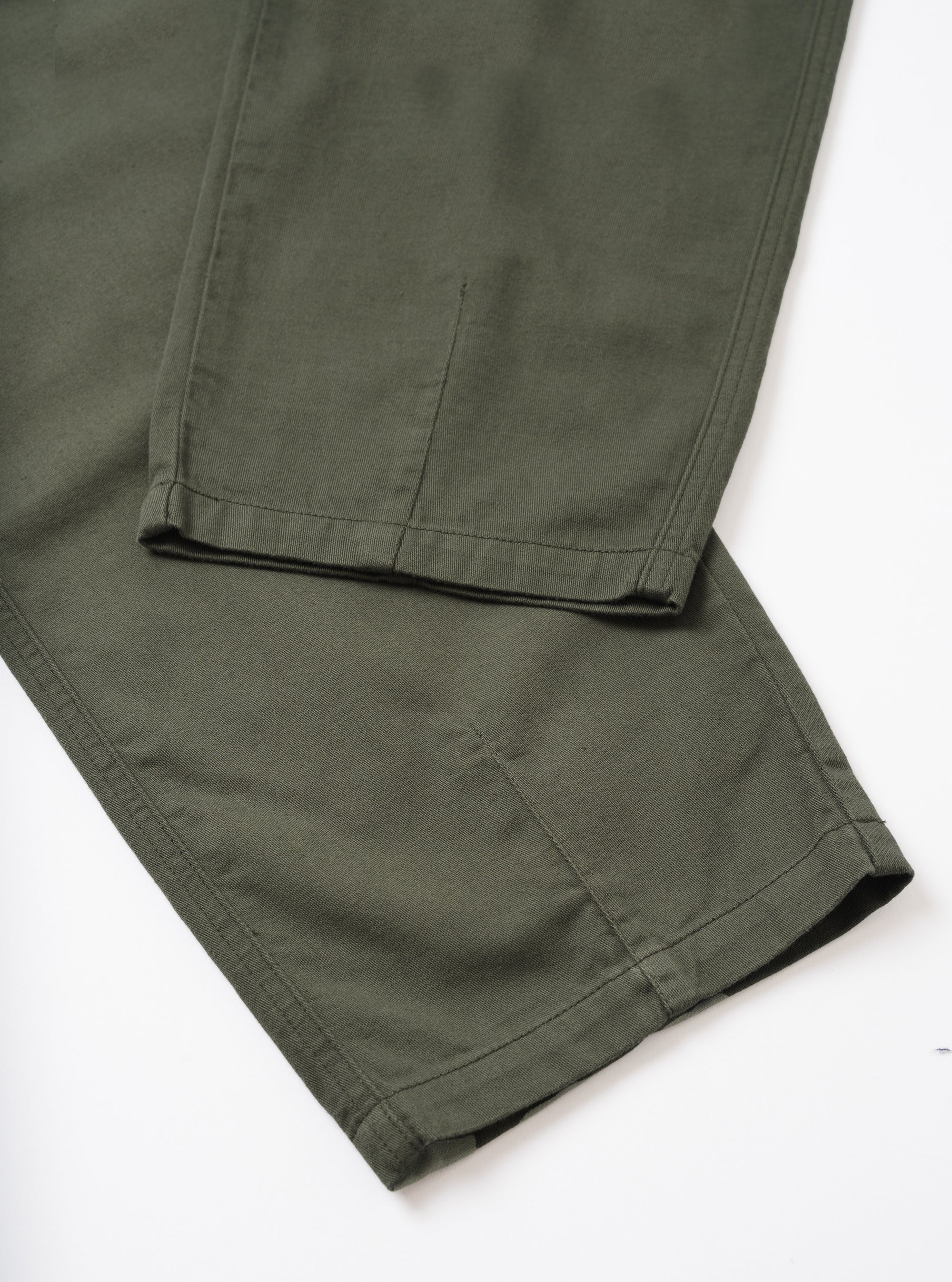 Olive Slub Sateen Utility Pant