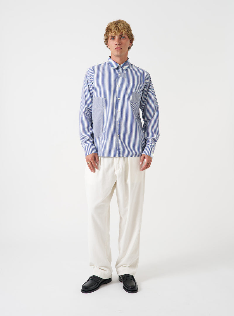Navy Queens Cotton Patched Shirt