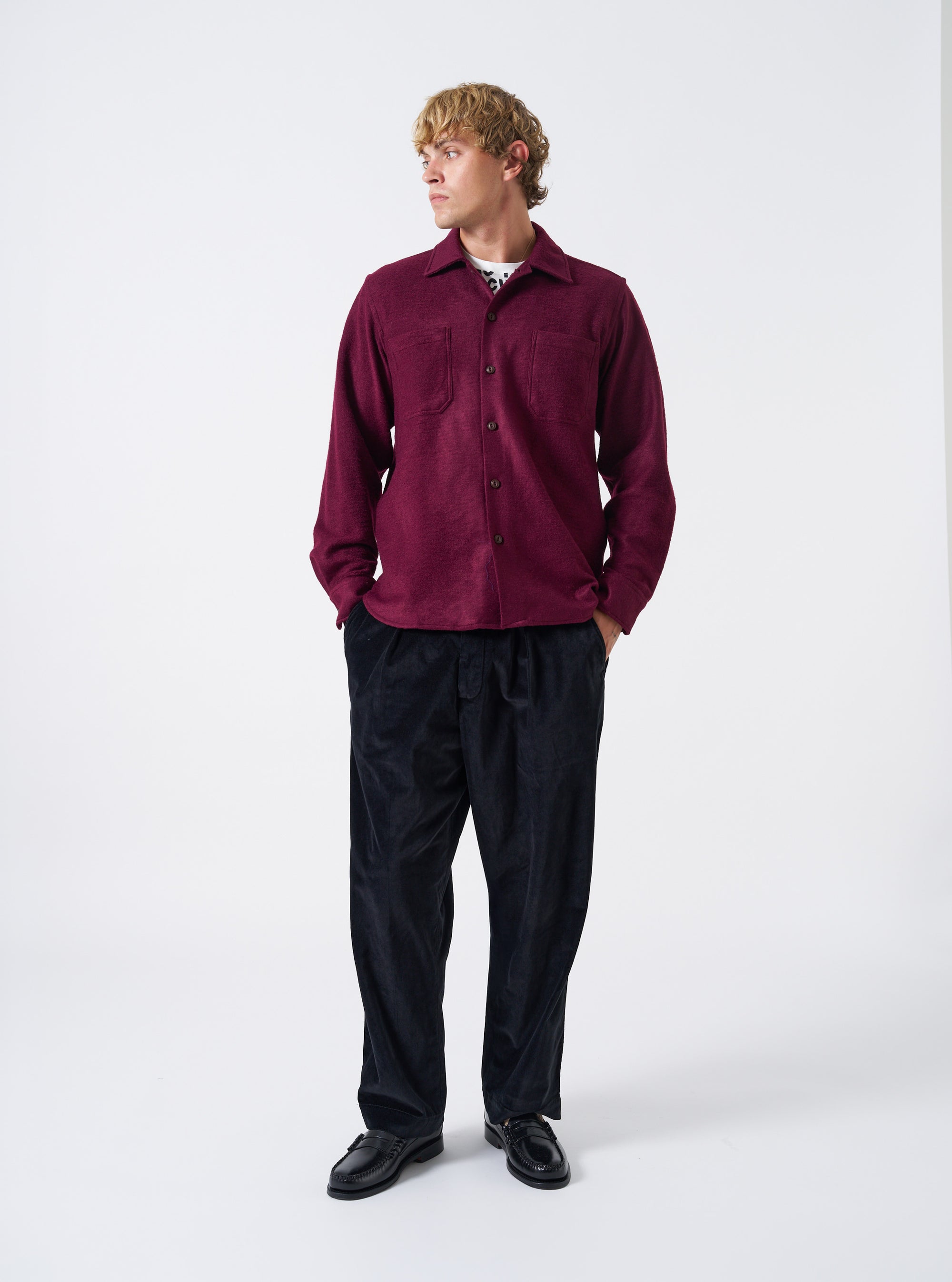 Dark Red Dam Marl Work Shirt