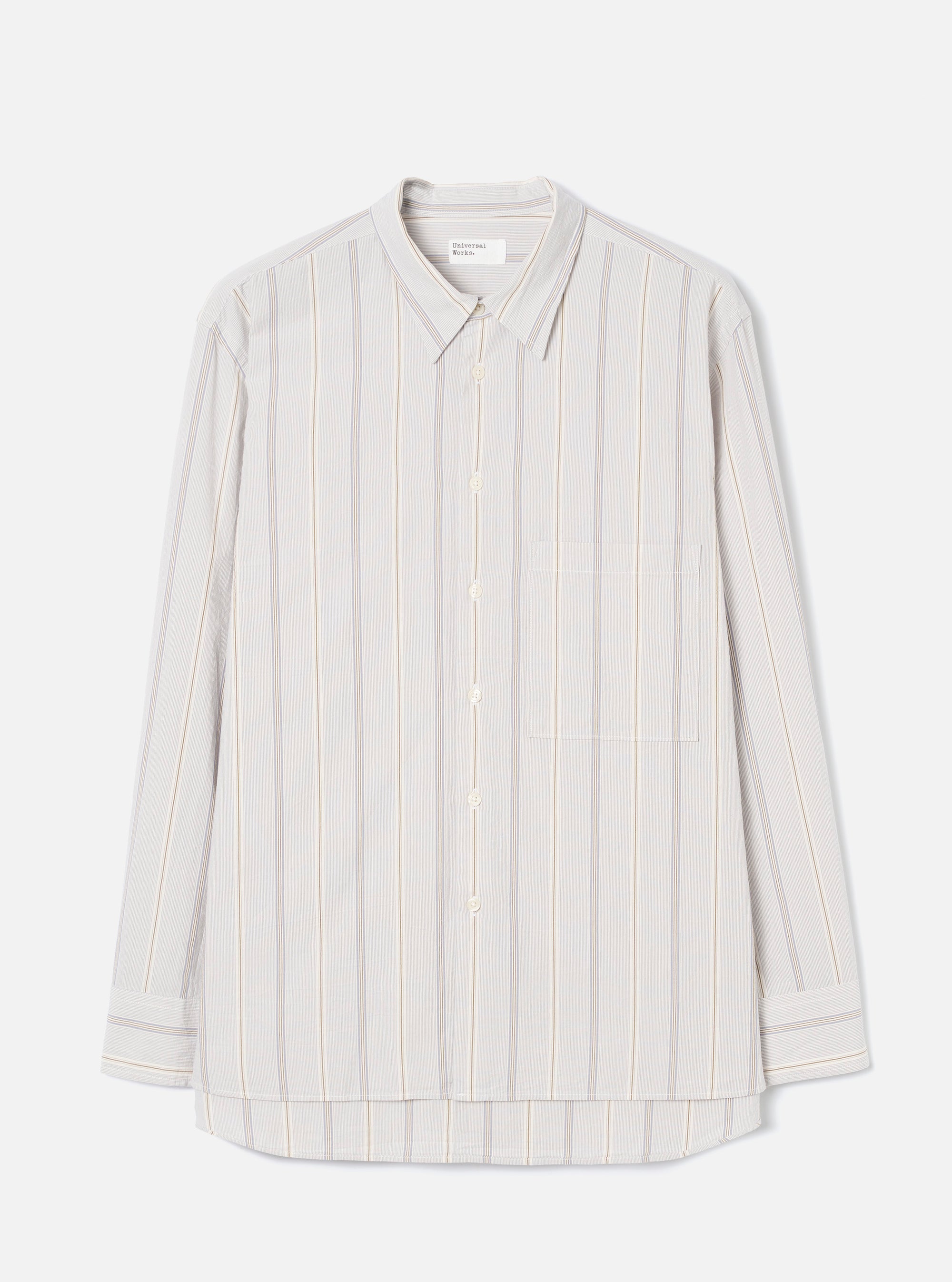 Dove Monk Organic Stripe Square Pocket Shirt
