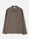 Brown Monty Cotton Tencel Zip Shirt