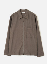 Brown Monty Cotton Tencel Zip Shirt