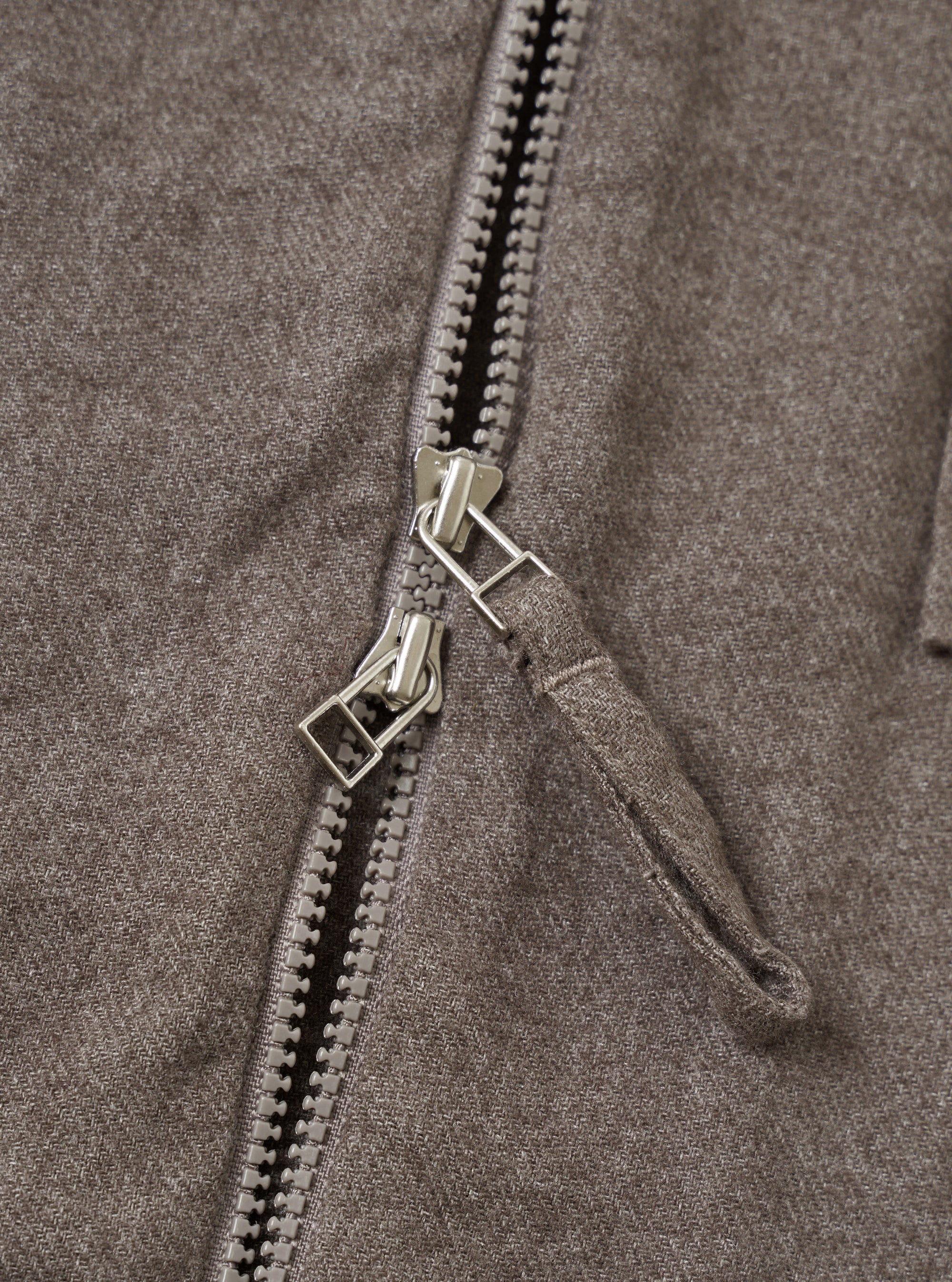 Brown Monty Cotton Tencel Zip Shirt