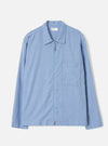 Sky Blue Monty Cotton Tencel Zip Shirt