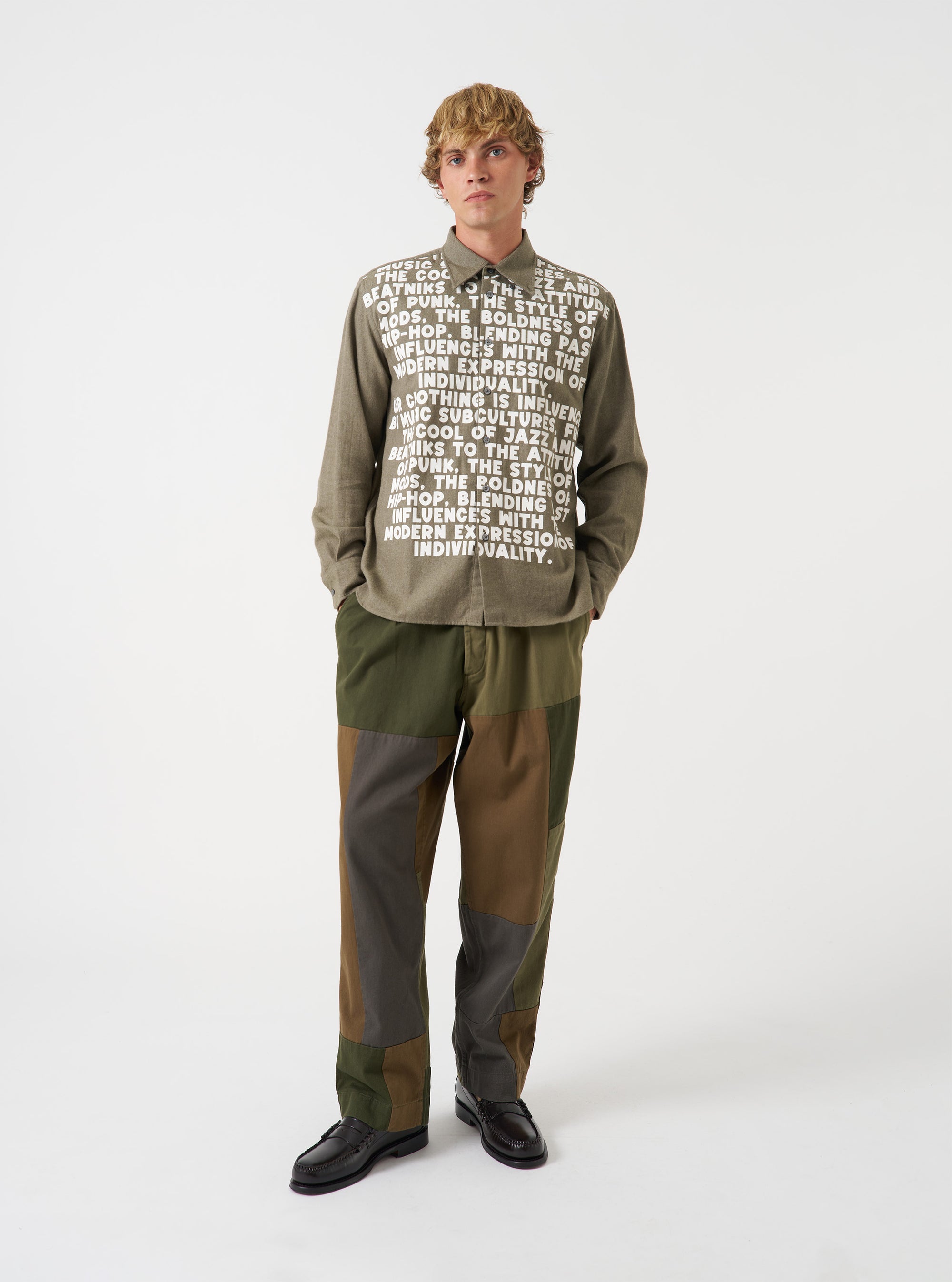 Olive Monty Cotton Tencel Standard Shirt
