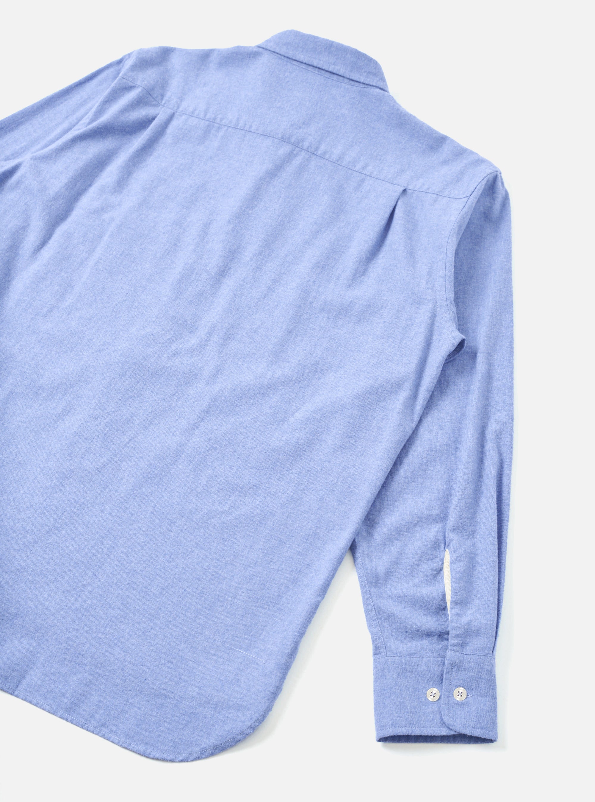 Blue Brushed Flannel Square Pocket Shirt