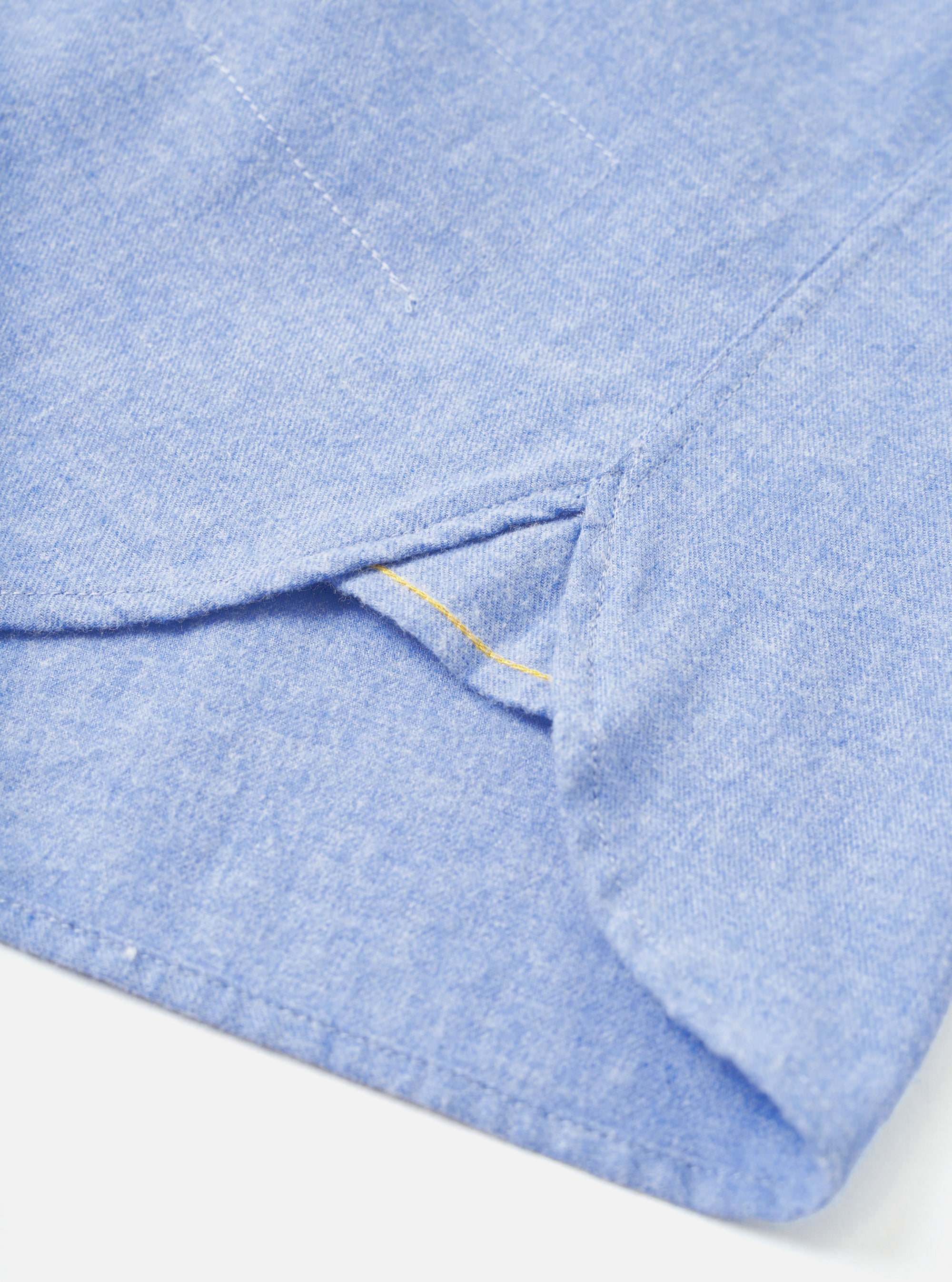Blue Brushed Flannel Square Pocket Shirt