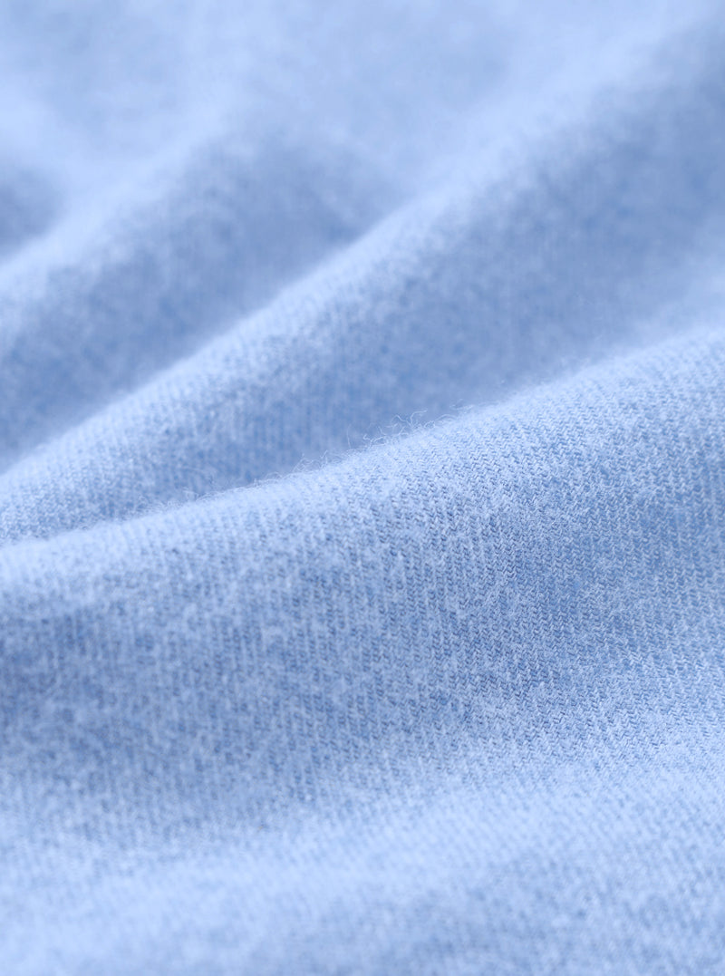Blue Brushed Flannel Square Pocket Shirt