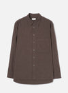Brown Brushed Flannel Square Pocket Shirt
